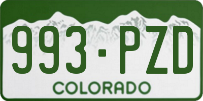 CO license plate 993PZD