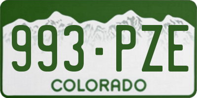 CO license plate 993PZE