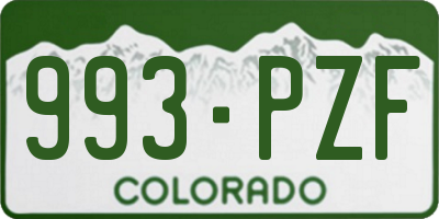 CO license plate 993PZF
