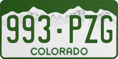 CO license plate 993PZG