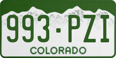 CO license plate 993PZI