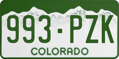 CO license plate 993PZK