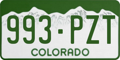 CO license plate 993PZT