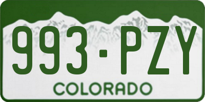 CO license plate 993PZY