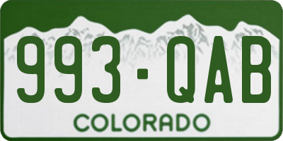 CO license plate 993QAB