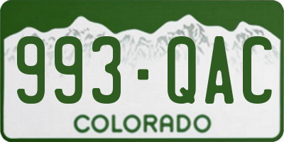 CO license plate 993QAC
