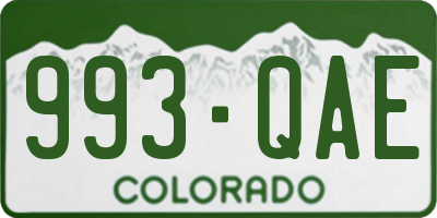 CO license plate 993QAE