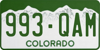 CO license plate 993QAM