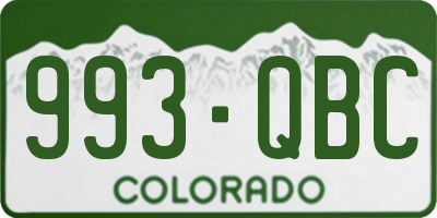 CO license plate 993QBC