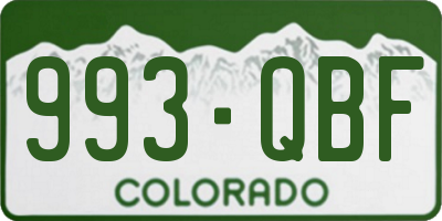 CO license plate 993QBF