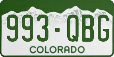 CO license plate 993QBG