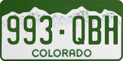 CO license plate 993QBH