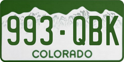 CO license plate 993QBK