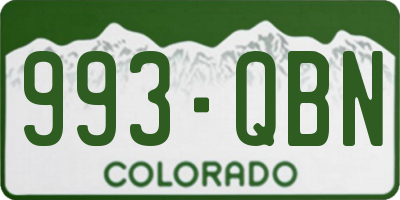 CO license plate 993QBN