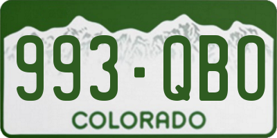 CO license plate 993QBO