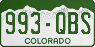 CO license plate 993QBS