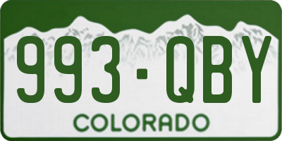 CO license plate 993QBY