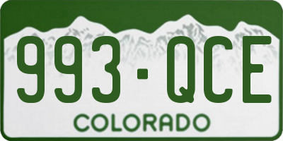 CO license plate 993QCE