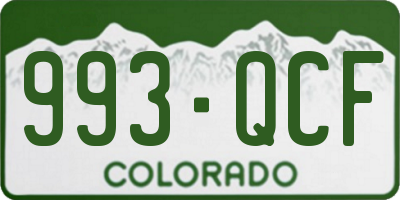 CO license plate 993QCF