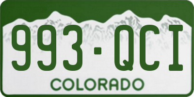 CO license plate 993QCI