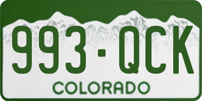 CO license plate 993QCK