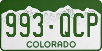 CO license plate 993QCP