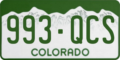 CO license plate 993QCS