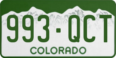CO license plate 993QCT