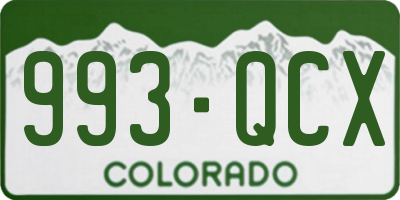 CO license plate 993QCX