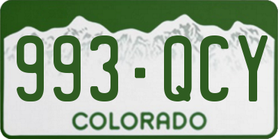 CO license plate 993QCY