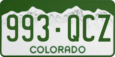 CO license plate 993QCZ