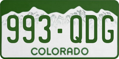 CO license plate 993QDG