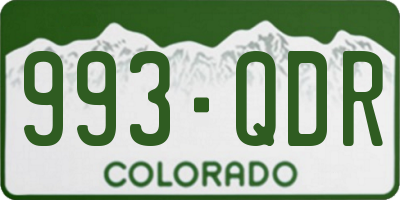 CO license plate 993QDR