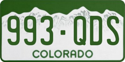 CO license plate 993QDS