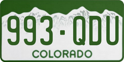 CO license plate 993QDU