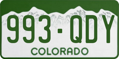 CO license plate 993QDY