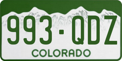 CO license plate 993QDZ