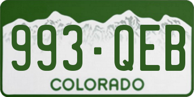 CO license plate 993QEB