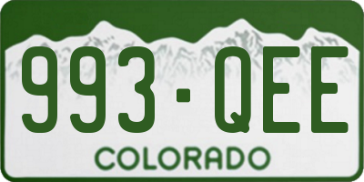 CO license plate 993QEE