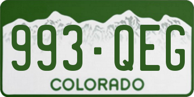 CO license plate 993QEG