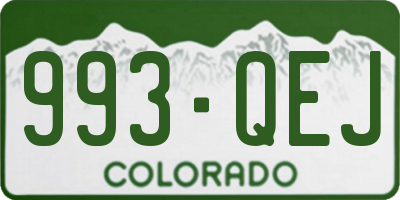 CO license plate 993QEJ
