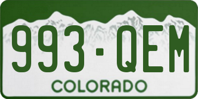CO license plate 993QEM