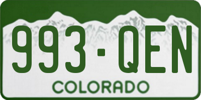 CO license plate 993QEN