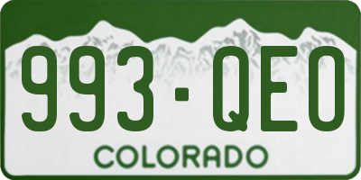 CO license plate 993QEO