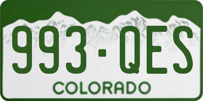 CO license plate 993QES