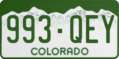 CO license plate 993QEY