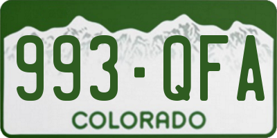 CO license plate 993QFA