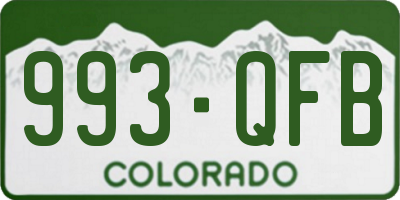 CO license plate 993QFB