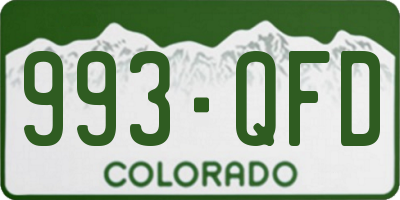 CO license plate 993QFD