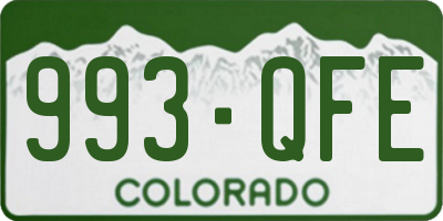 CO license plate 993QFE